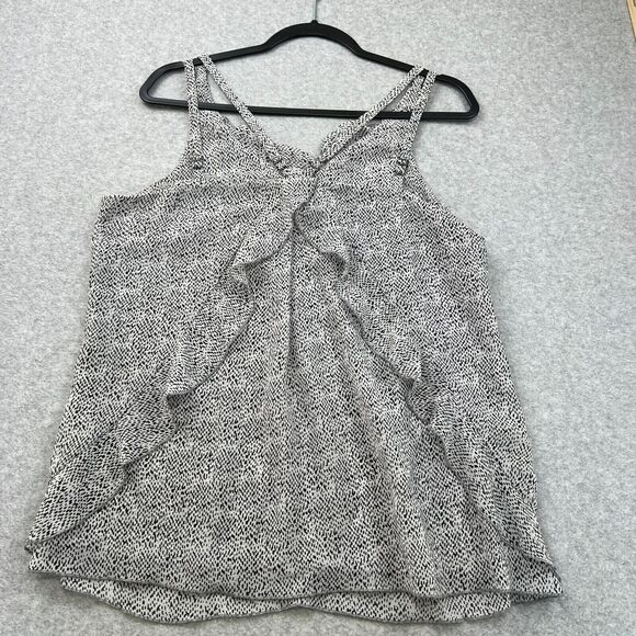 CAbi Flitter Top white/black Dot‎ Y2K 90's Style Underwire Tankini Size Small - Picture 1 of 10